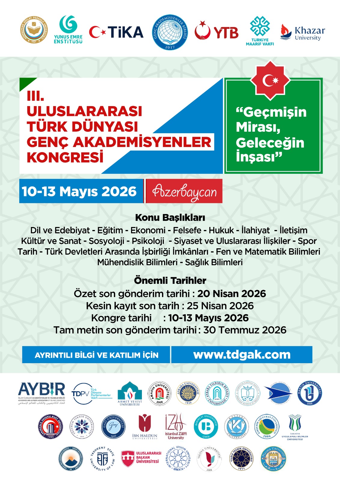 III. Uluslararası Türk Dünyası Genç Akademisyenler Kongresi