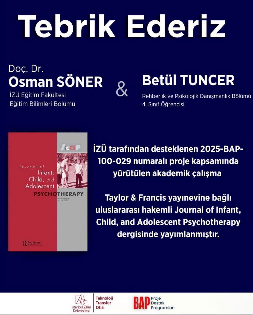 İZÜ Destekli Akademik Çalışma Uluslararası Dergide Yayımlandı