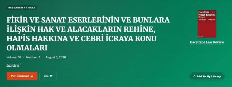 Doç. Dr. Barış Kaya’nın Yeni Makalesi Yayımlandı